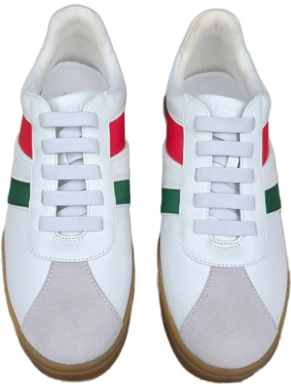Franco Sarto Vinto Platform Sneaker White Red Green Stripe 9M